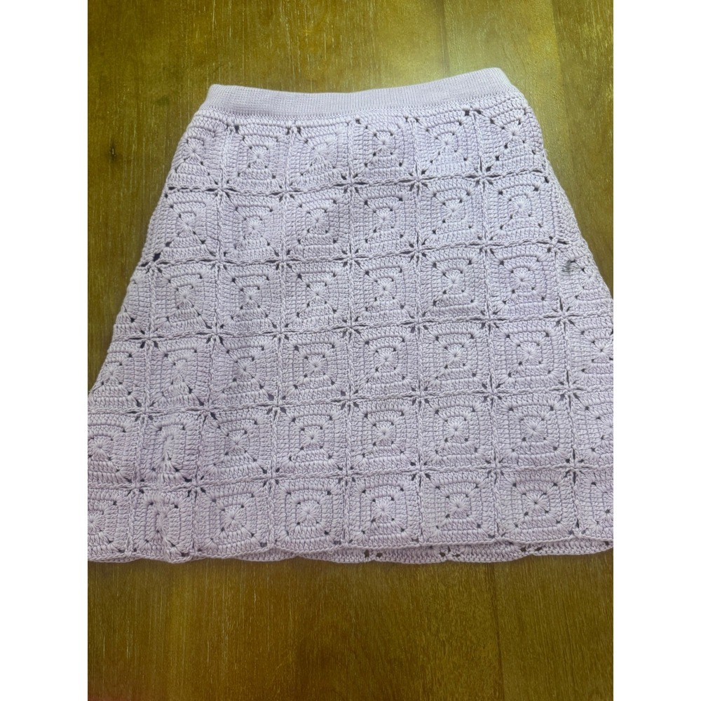 Hyacinth House Lavender Purple Crochet Granny Square Mini Skirt XXS